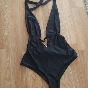 High Dive by Modcloth Black Swimsuit 1X